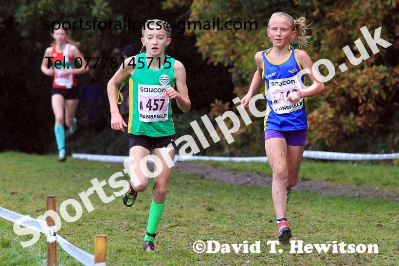 Girls Under-13s 2023 National Cross Country Relays, Berry Hill Park, Mansfield.  Photo: David T. Hewitson/Sports for All Pics